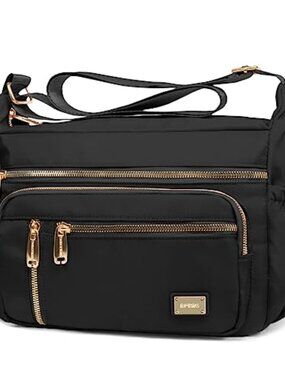 Nylon Crossbody Bag Multi-Pocket Waterproof Messenger Purse